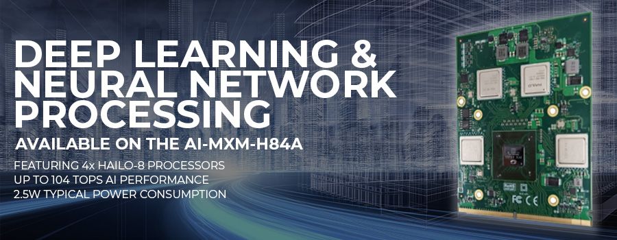 AI-MXM-H84A – MXM Module with four Hailo-8 processors for Edge AI