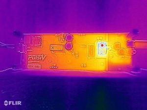 230Vin 20Vout eval board thermal image TOP Pulsiv release the world’s most efficient 65W USB-C design with 30% lower temperatures, integrated half-active bridge, and 96% efficiency