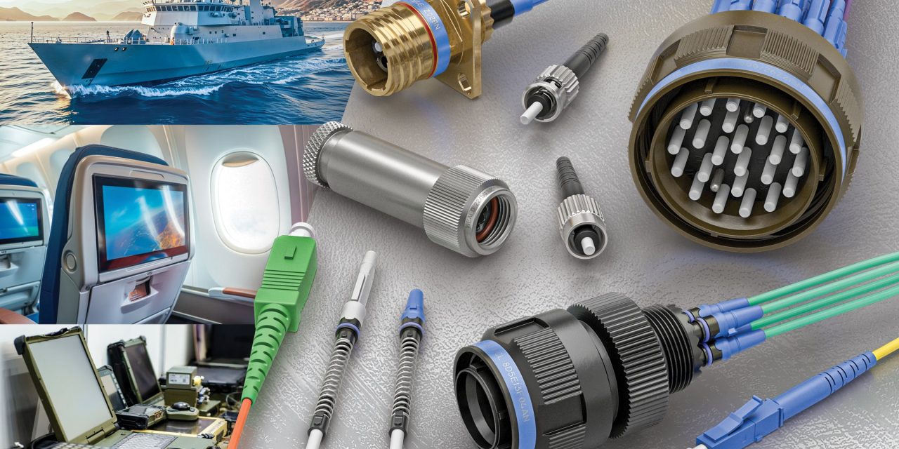 Souriau ELIO Fibre-Optic Connectors available from stock at Lane Electronics