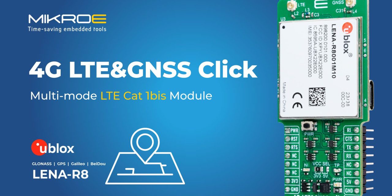 Global tracking and telematics Click board from MIKROE has extensive network compatibility