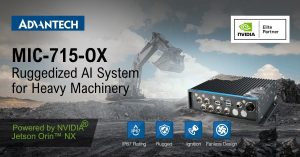 ADV476 MIC 715 OX PR banner with logos Advantech MIC-715-OX Ruggedized System Powered by NVIDIA Jetson Orin Delivers Reliable AI to Heavy Industry Applications
