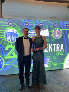 Alex Price and Katrine Deeks Elektra Awards 2022 CCell wins Power System Product of the Year at Elektra Awards