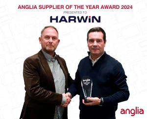 Anglia Harwin SOTY24 Award v4 Anglia names Harwin as Supplier Of The Year for 2024