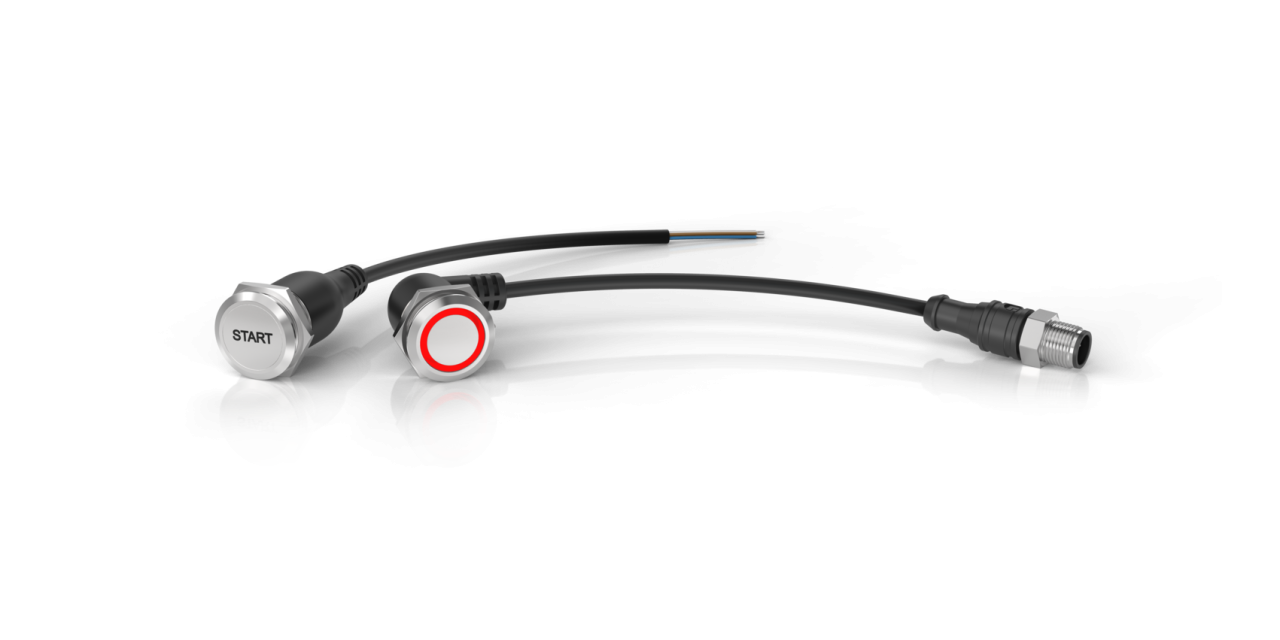 Rugged push-button HMIs now with integrated cables and rear sealing