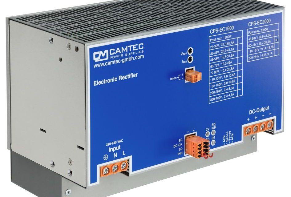 CAMTEC Power Supplies expands its unique SIC-MOSFET DIN RAIL power supply EC-Series to 2000W