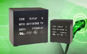 Cornell Dubilier MYH Suprression Capacitor PR New Cornell Dubilier AEC-Q200 Y2 Class Interference Suppressor Capacitors Meet 2,000-Hour 85/85 THB Tests