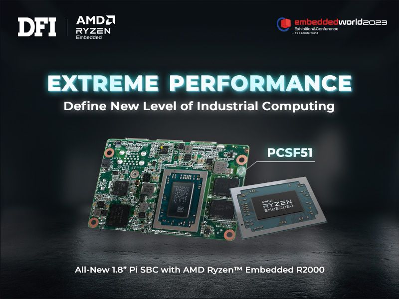DFI Reveals New PCSF51 1.8” SBC with High Performance AMD Ryzen™ R2000 Processor