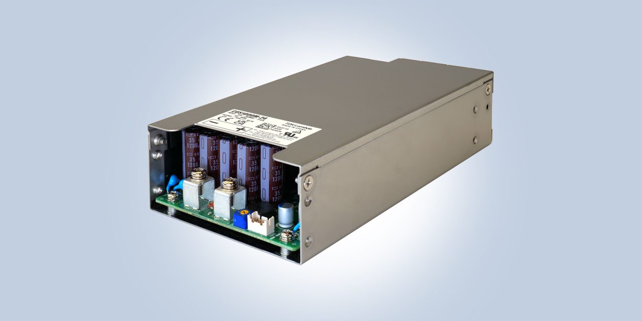 Low audible noise 800W and 1000W medical and industrial power supplies provide power densities of up to 27.2W/cubic inch