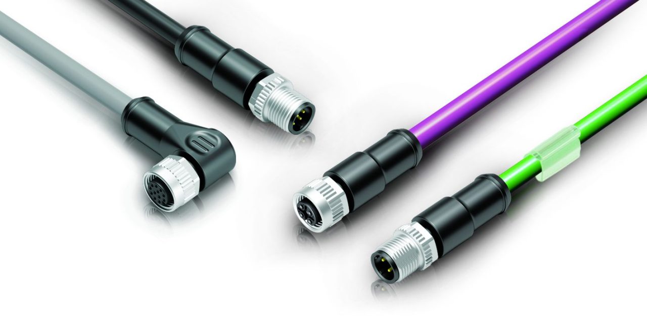 Optimised assembly for M12 connectors: binder introduces knurled and hexagonal coupling rings