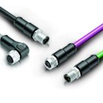 Optimised assembly for M12 connectors: binder introduces knurled and hexagonal coupling rings