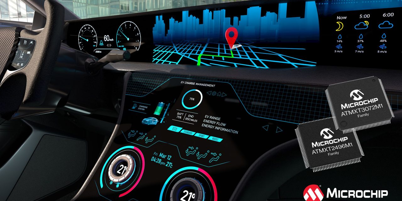 Microchip Extends maXTouch M1 Generation Family To Support Large, Curved and Shaped Automotive Displays
