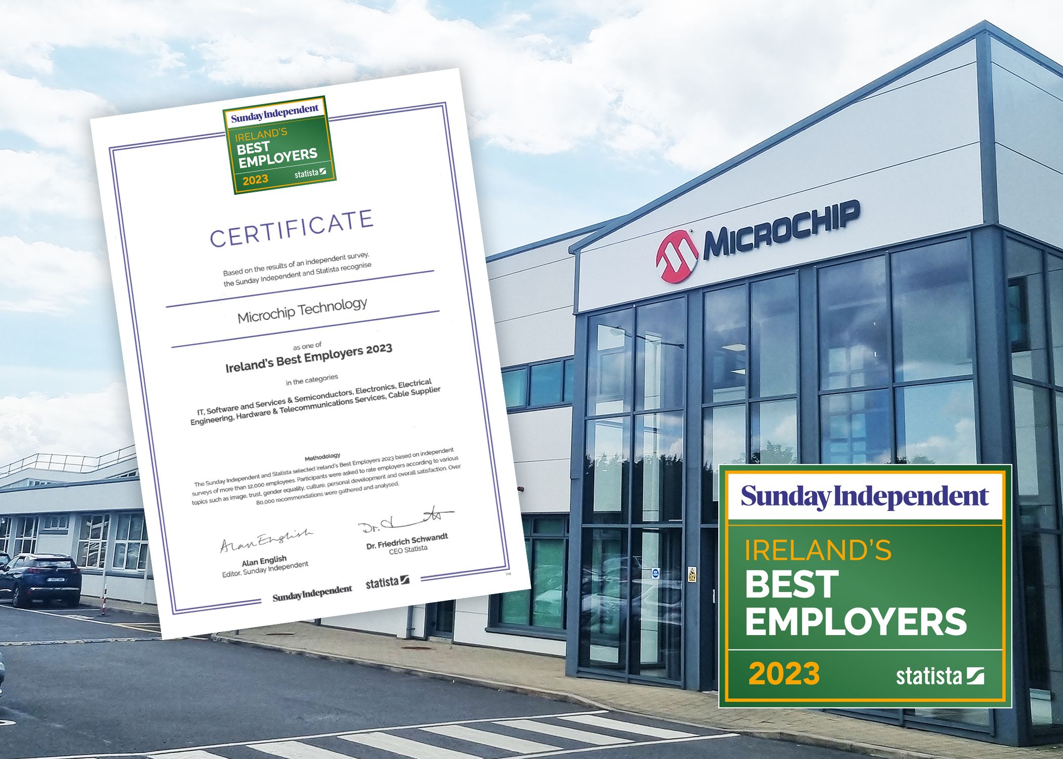 MCA1620 Microchip Technology Ireland best employer Microchip Technology Leaps Up Ireland’s 2023 Best Employers League Table