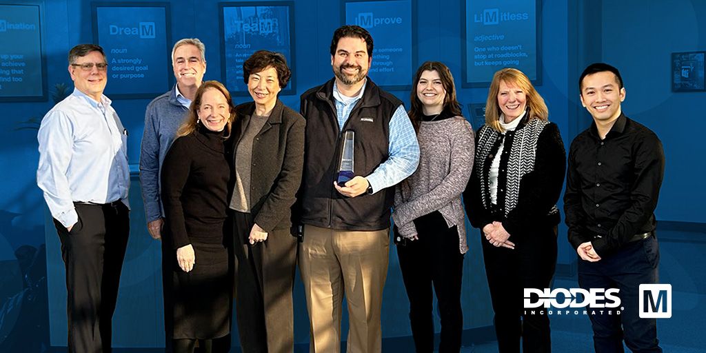 Mouser Electronics Receives 2023 Global Best Service Distributor of the Year Award from Diodes Incorporated