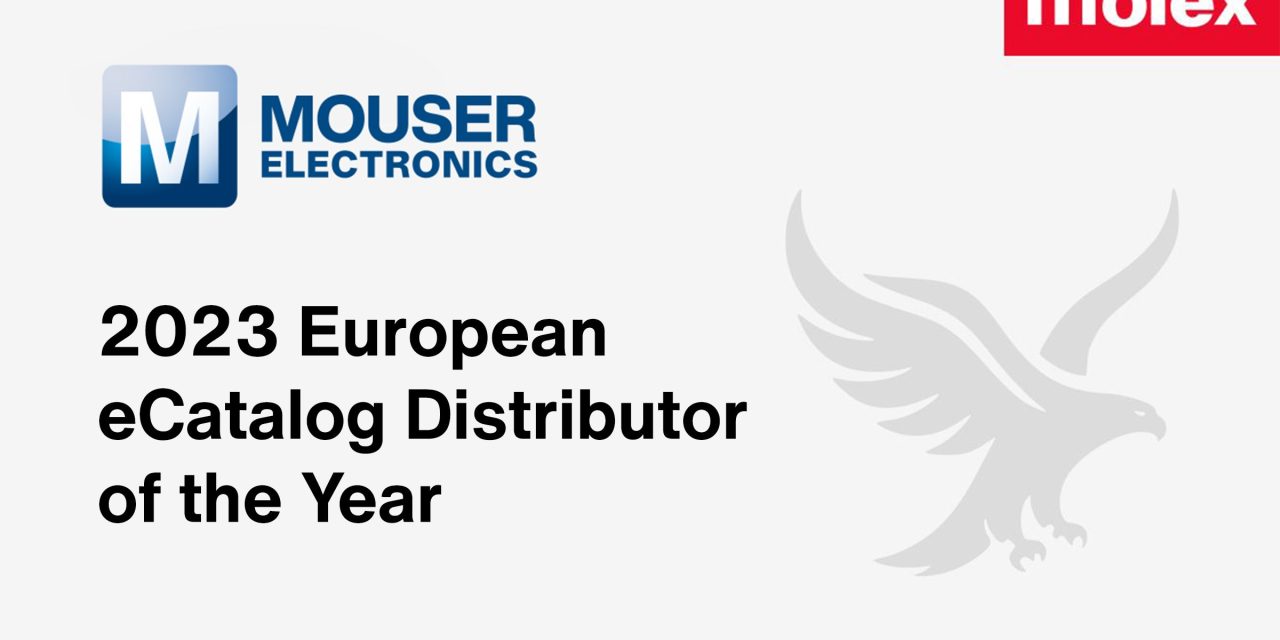 Mouser Electronics Named 2023 European eCatalog Distributor of the Year from Molex