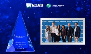 MR593AMouserNeutrikAward NEUTRIK's Top Revenue Distribution Award Goes to Mouser Electronics