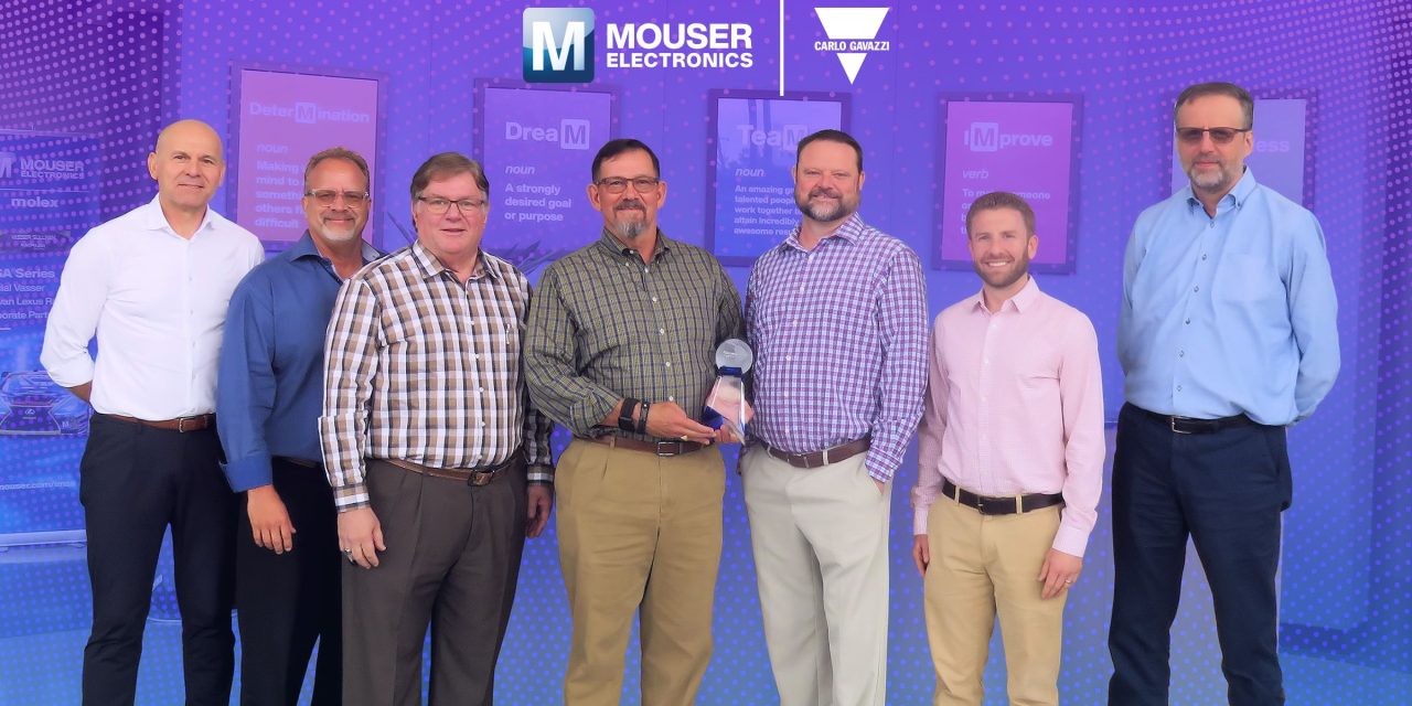 Mouser Electronics Named 2023 Distributor of the Year by Industrial Automation Leader Carlo Gavazzi