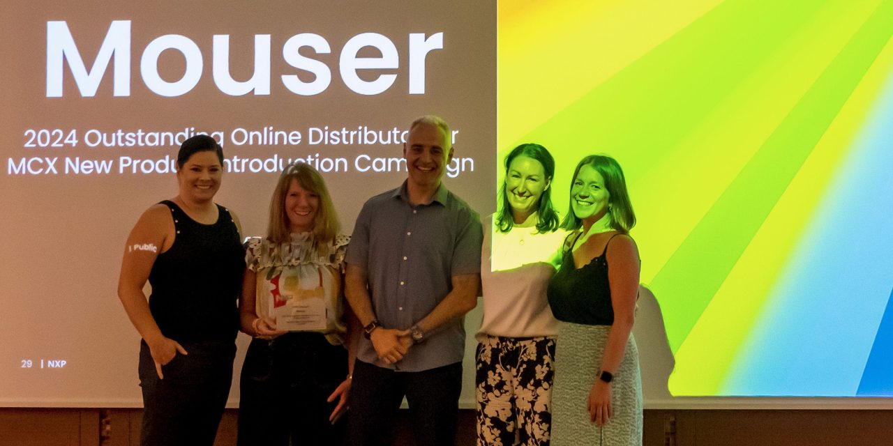 Mouser Electronics Receives 2024 Outstanding Online Distributor Award from NXP Semiconductors for MCX New Product Introduction