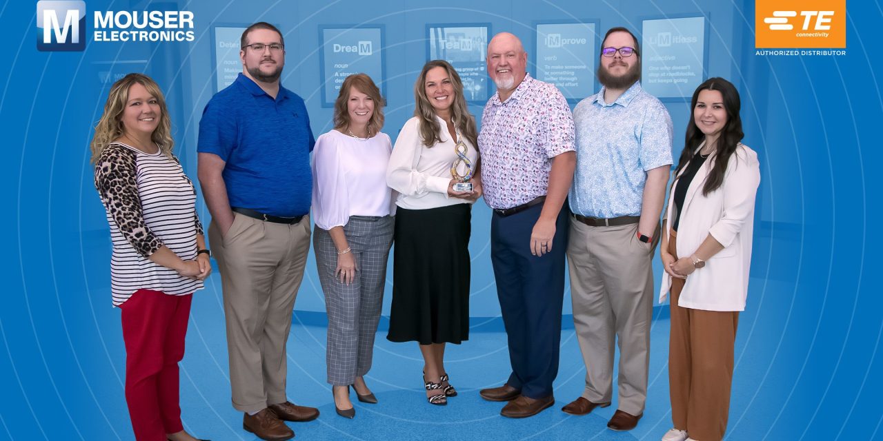 Mouser Electronics Named Global High Service Distributor of the Year by TE Connectivity for Tenth Year