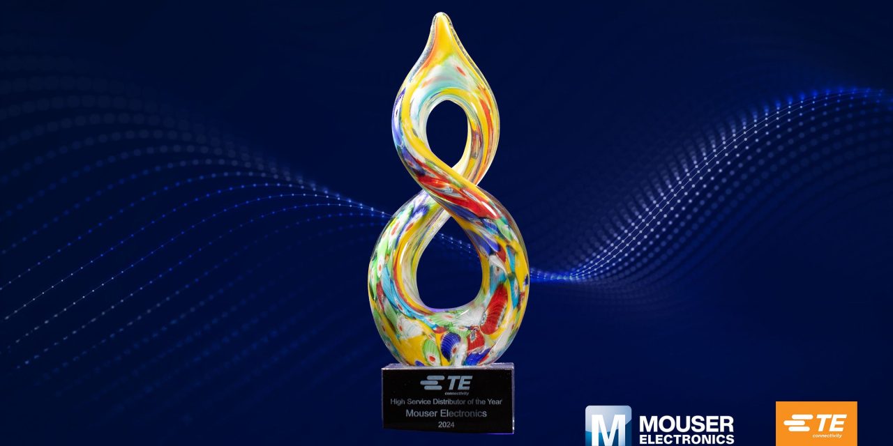 Mouser Electronics named global high service distributor of the year by TE Connectivity for eleventh year