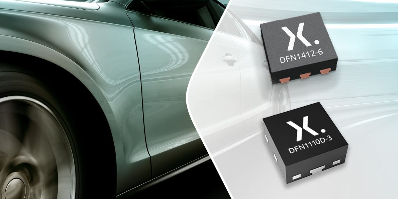 Nexperia now offers automotive qualified small-signal MOSFETs in tiny DFN1110D-3 and DFN1412-6 packages
