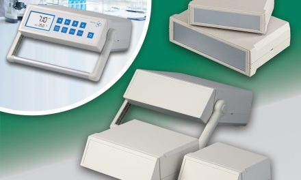 Stylish MOTEC desktop enclosures now with carry handle and sloping front panel