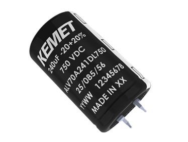 750 V High-voltage snap-in capacitors for demanding applications: Rutronik’s portfolio includes the ALV70 series from KEMET