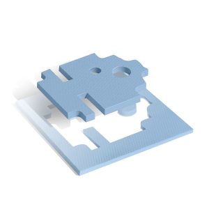 Parker Chomerics THERM A GAP PAD 30RB Die Cut New Parker Chomerics 3.0 W/m·K thermal gap filler pad provides excellent rebound and reusability