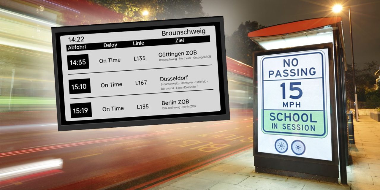 Large format e-Paper display modules offer versatile signage solutions