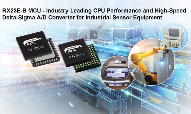 Renesas Introduces 32-bit RX MCU with High-Speed, High-Precision Analog Front End for High-End Industrial Sensor Systems