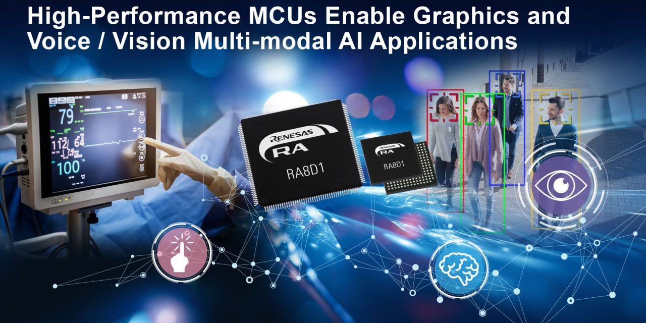 Renesas Delivers New RA8 MCU Group Targeting Graphic Display Solutions and Voice/Vision Multi-modal AI Applications