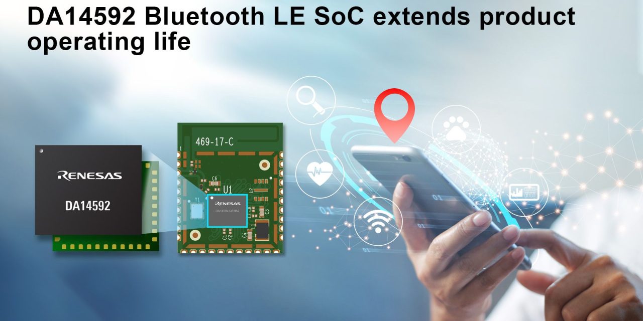 Renesas Debuts Its Lowest Power Consumption, Dual-core Bluetooth Low Energy SoC with Integrated Flash