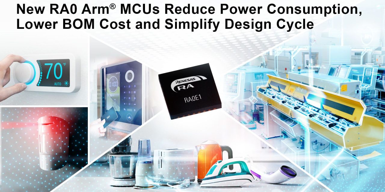 Renesas Introduces New Entry-Level RA0 MCU Series with Best-in-Class Power Consumption