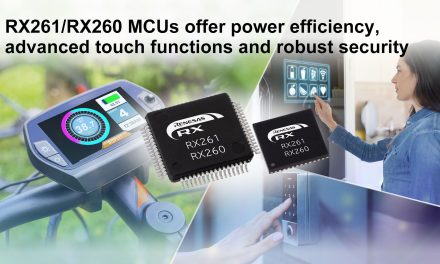 Renesas Introduces New RX261/RX260 Group MCUs with Outstanding Power Efficiency, Advanced Touch Functions and Robust Security