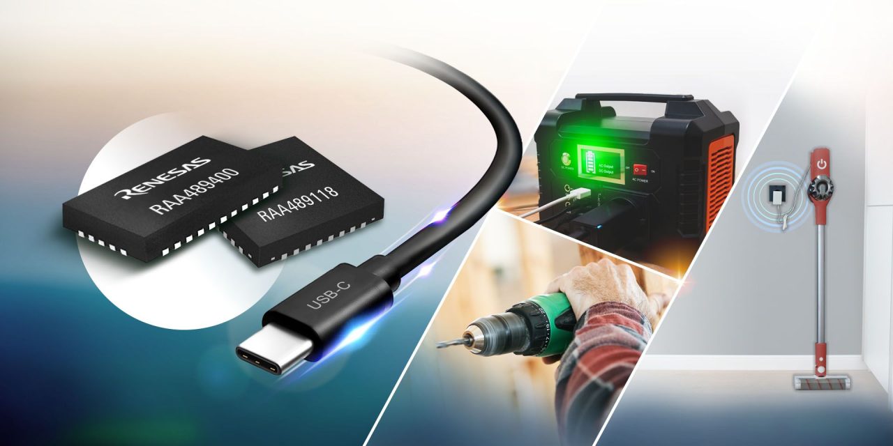 Renesas Introduces USB PD EPR Solution Featuring Type-C Port Controller and Buck-Boost Battery Charger