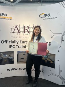 Soldering Champ PR A.R.T. congratulates Justyna M for becoming IPC UK hand soldering champion