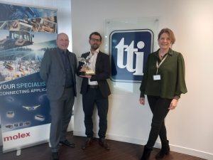 TTIP2335 Molex Northern Europe Award TTI Europe’s UK Team Wins Molex 2023 Regional Distributor of the Year Award for Northern Europe