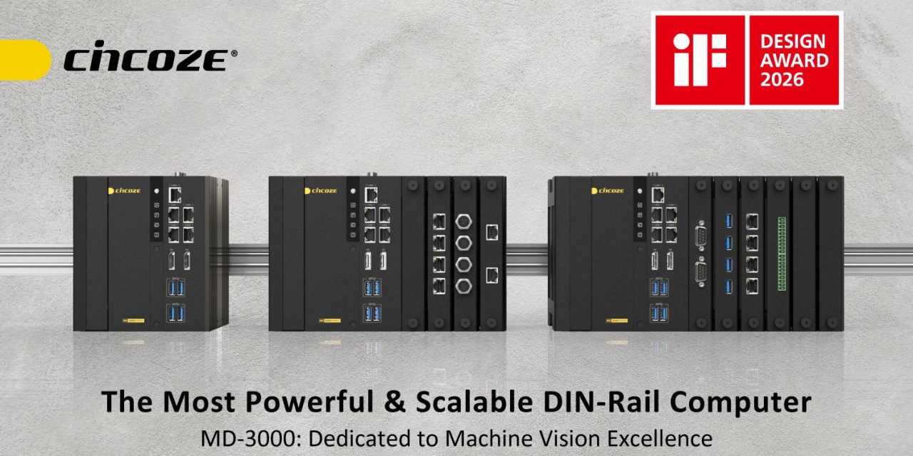 Cincoze DIN-Rail embedded computer wins 2026 iF Design Award