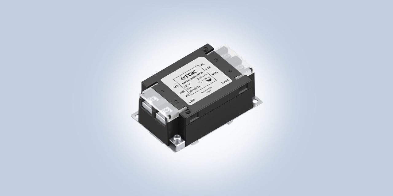 TDK presents single-phase EMI filters for DIN rail that can be used also in DC applications