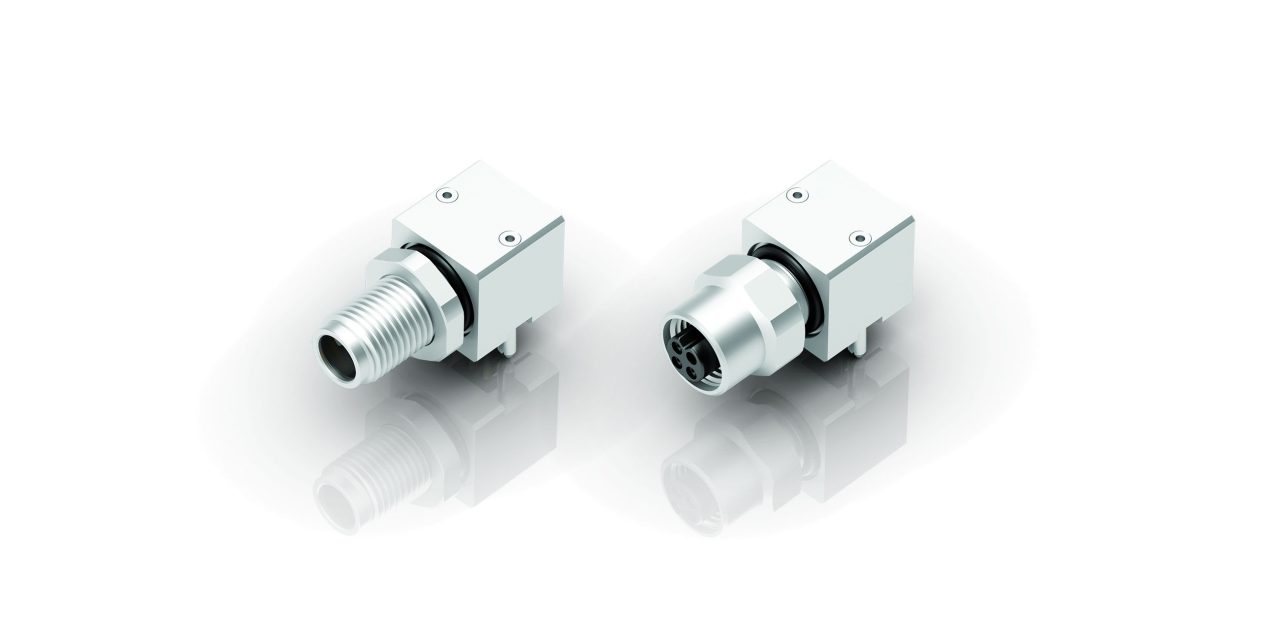 When every millimetre counts: Angled M5 panel mount connectors from binder
