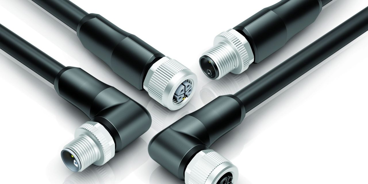 M12: UL-approved K and L cable connectors coded for power supply