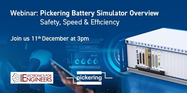 Pickering Interfaces to host first EfE webinar on 11 December at 3PM GMT