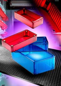 hammond 1591 blue red 2 Hammond’s 1591 and 1591XX ABS enclosure families offer outstanding versatility