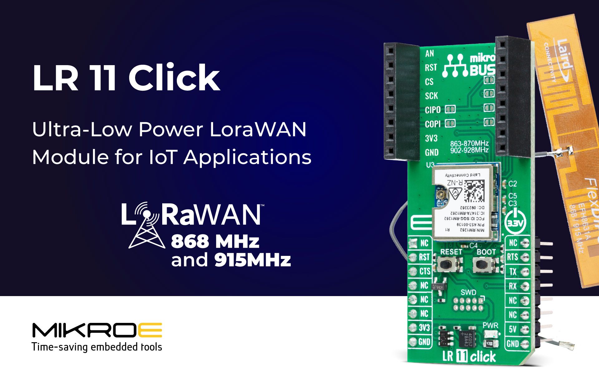 MIKROE delivers ultra-low power 915MHz LoraWAN data communications for ...