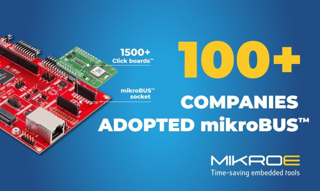 500 development boards from leading IC makers now feature MIKROE’s mikroBUS socket enabling Click prototyping