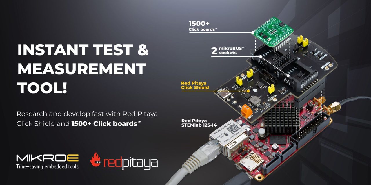 Shield enables Click boards to be added to Red Pitaya ‘Swiss Army Penknife’ engineering platform