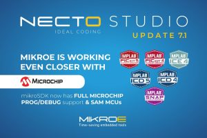 necto 7.1 update pr NECTO Studio V7.1 IDE from MIKROE now includes full programmer and debug support for Microchip tools