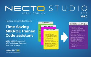 necto update 720 pr banner NECTO Studio V7.2 IDE features time-saving, MIKROE-trained Code Assistant for increased productivity