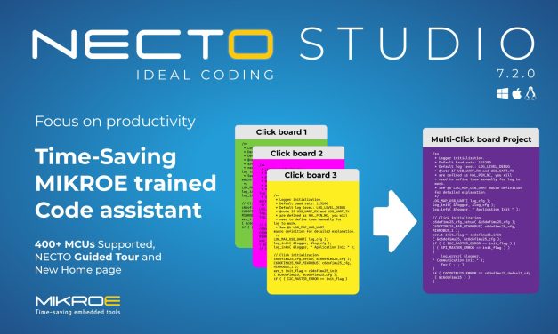 NECTO Studio V7.2 IDE features time-saving, MIKROE-trained Code Assistant for increased productivity