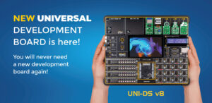 unids v8 development board banner 002 Universal development board enables choice of MCU and peripherals, plus remote access programming and debug